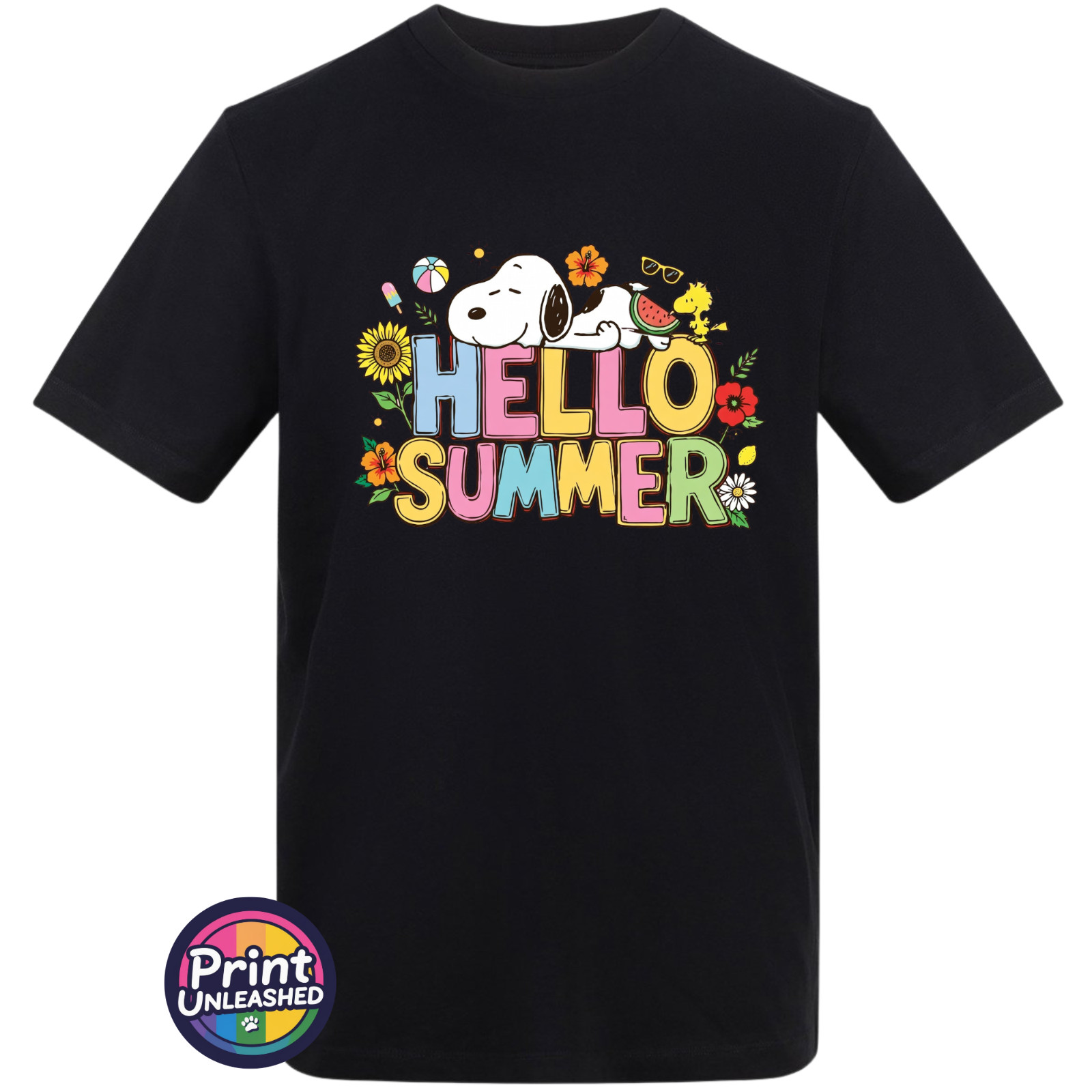 Hello Summer T-Shirt Unisex S-2XL AWDis Summer Beagle Tee Dog & Bird Top Gift gallery