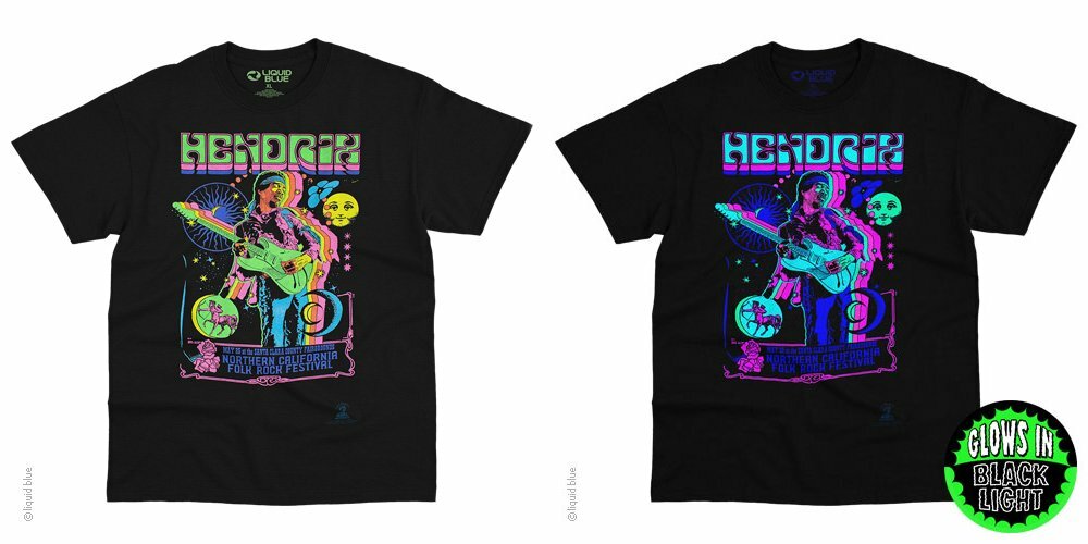 JIMI HENDRIX-GUITAR BLACKLIGHT-GLOWS BLACKLIGHT-T-SHIRT S-M-L-XL-2X,3X-4X-5X-6X gallery
