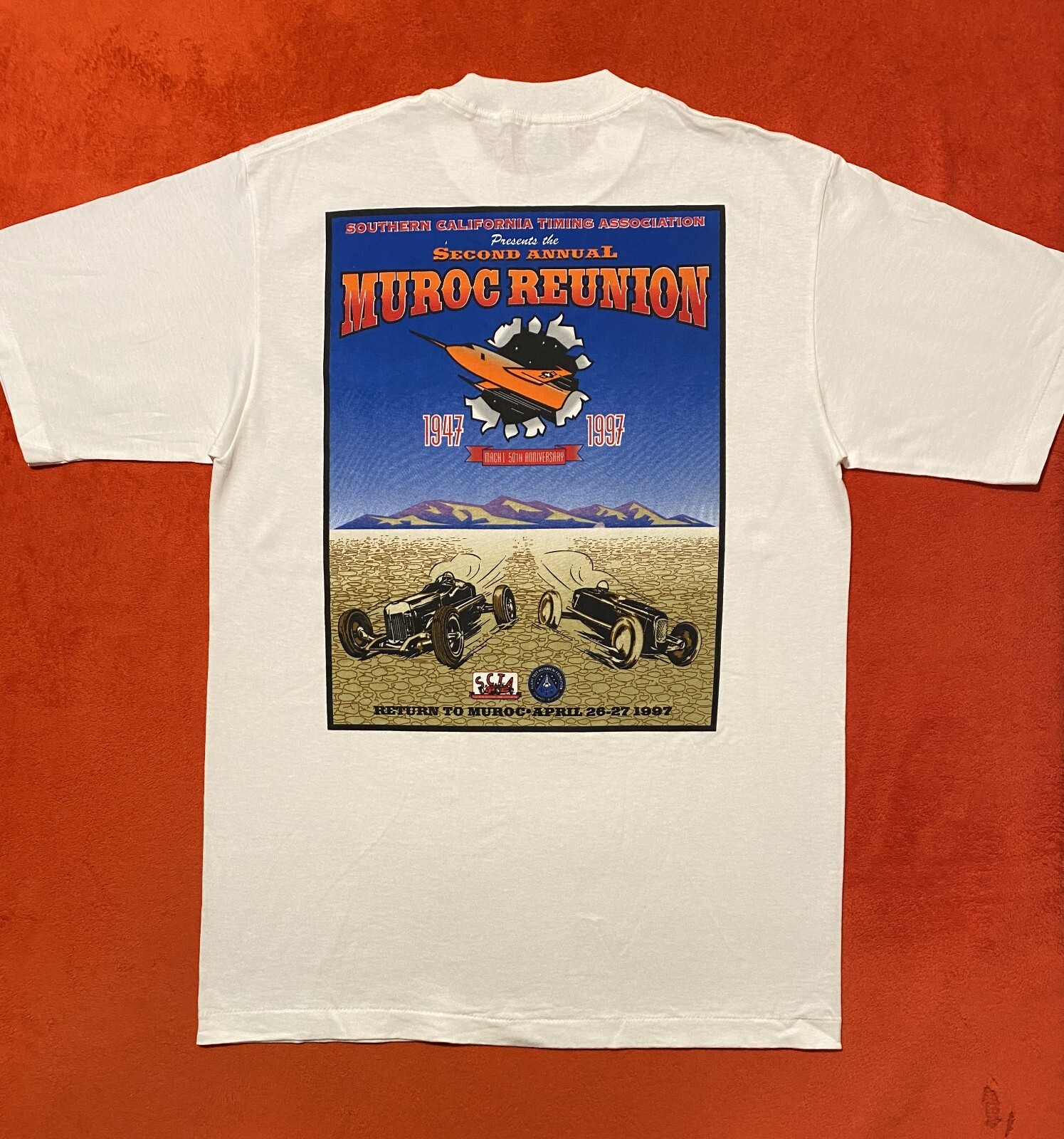 VTG 1997 Teejays 2nd Annual Muroc Reunion 50th Annv. Men T-Shirt Single Stitch L gallery