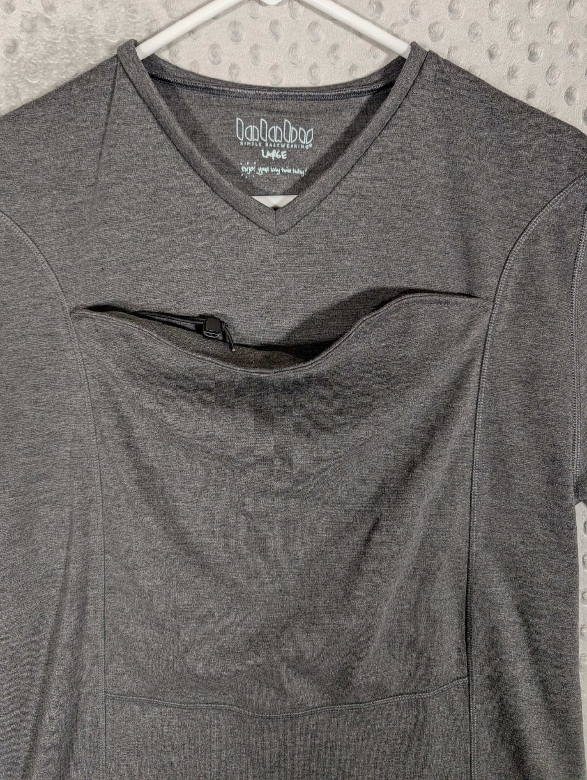 Lalabu Dad Shirt Men's Large Gray Baby Carrier Kangaroo Pouch Newborn Infant gallery