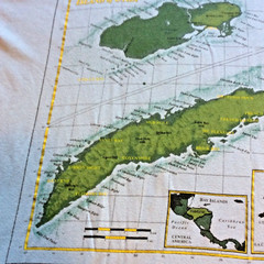 Maknudo Bay Islands Honduras Map Light Blue 3XL T Shirt Vacation Beach Sea Ocean
