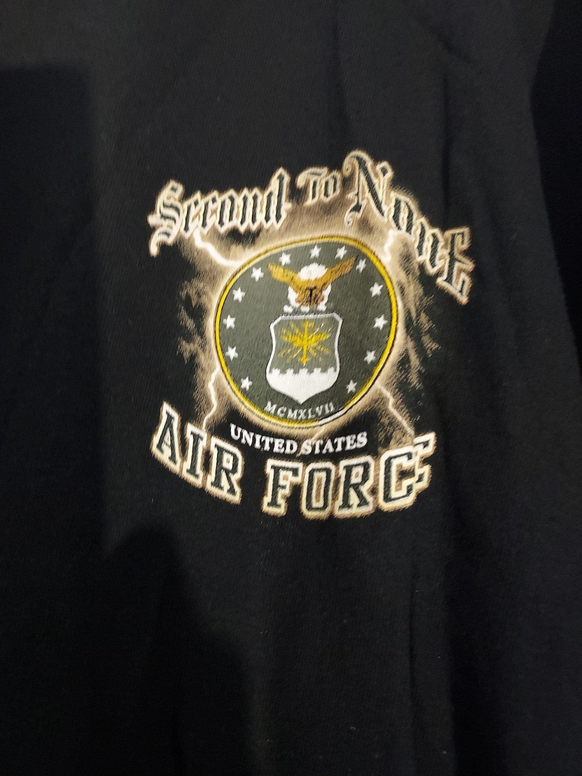NWOT Gildan Custom Shirt Air force Second To None Military 2XL ~ #65 gallery