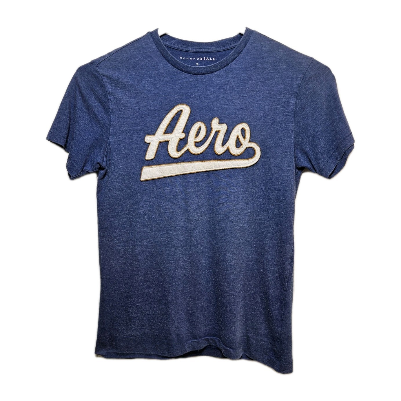 Aéropostale (S) Blue Short-sleeve Graphic t-shirt “Aero” Logo. Knit Fabric