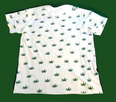 Men’s Medium White Marijuana Hemp Leaf Pattern by EIGHTY EIGHT BRAND