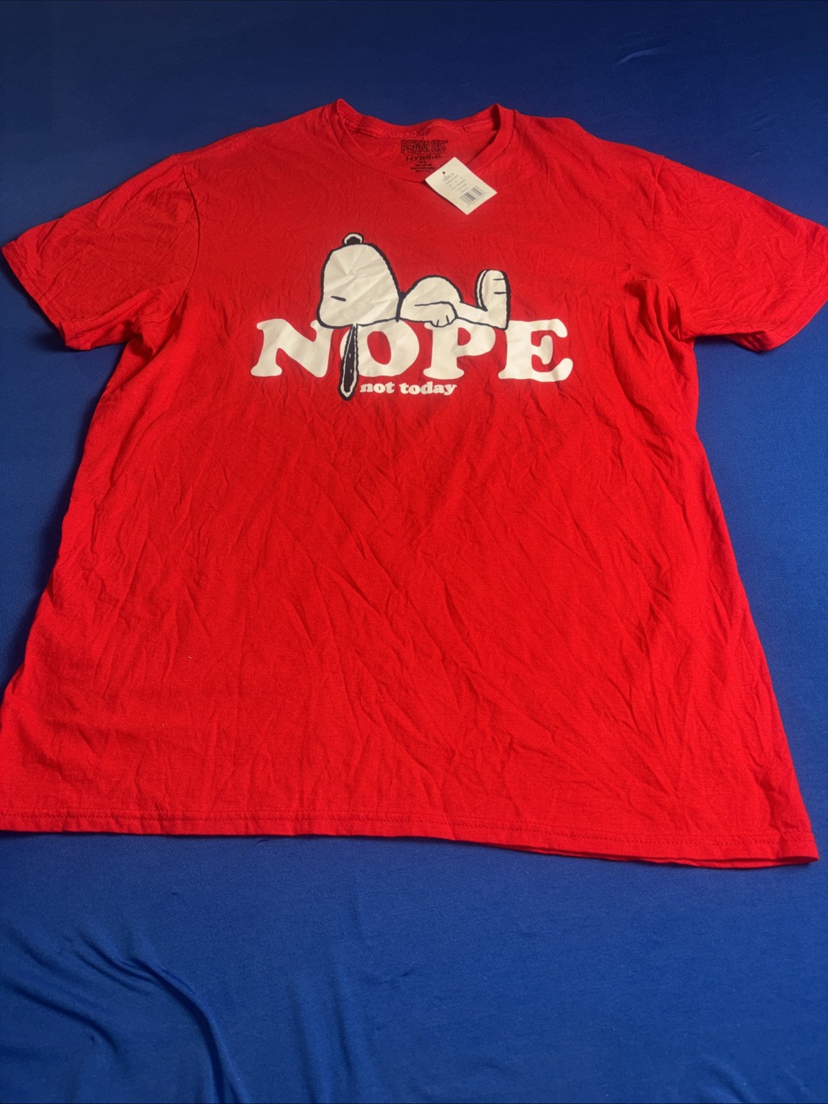 Peanuts Snoopy "Nope Not Today " Mens XL T-Shirt Graphic Red New gallery