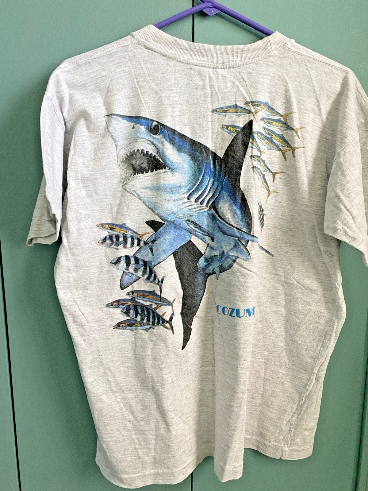 VTG COZUMEL MEXICO OCEAN GRAPHIC SHARK XL GRAY T-SHIRT gallery