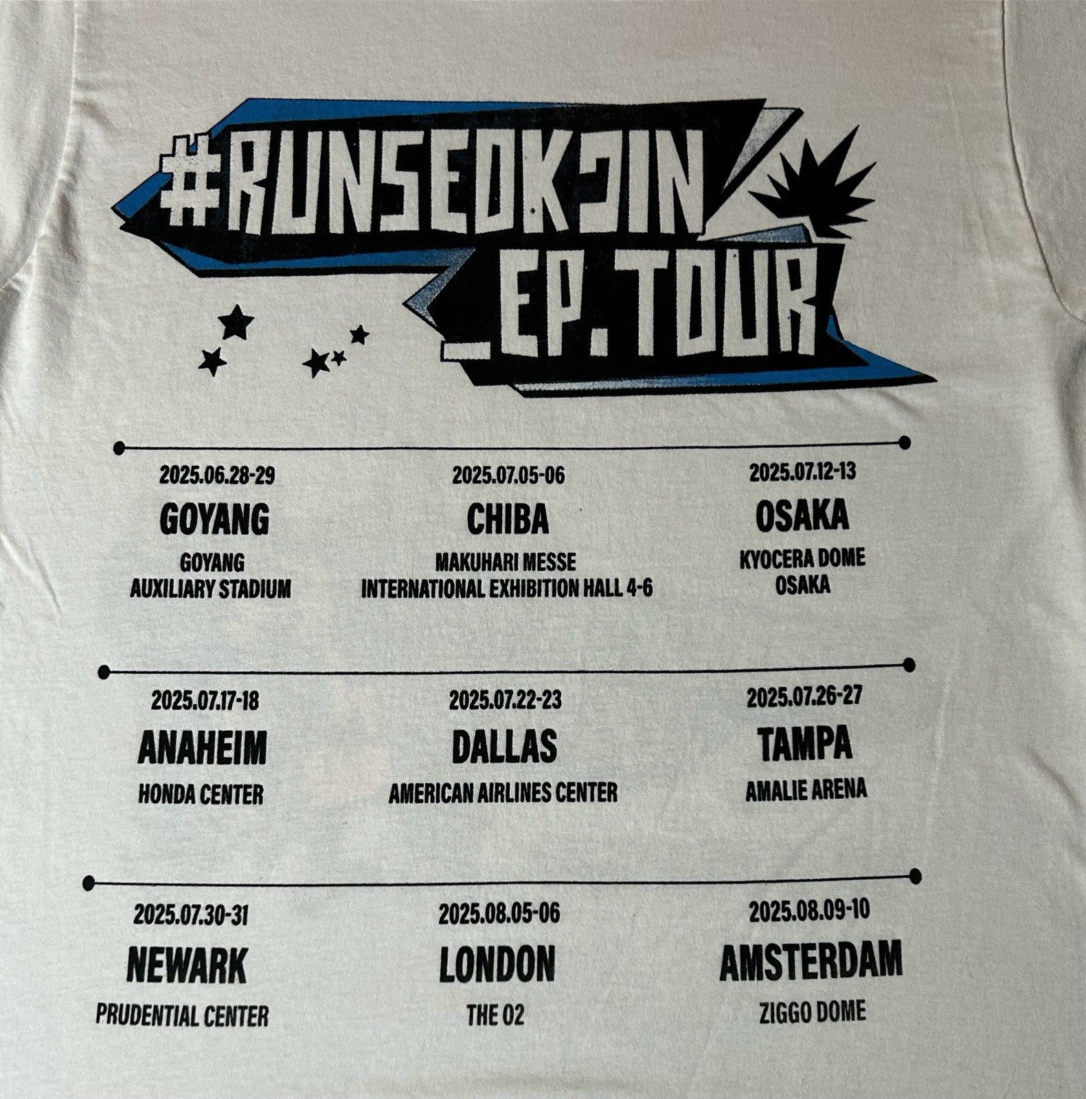 BTS Jin World Worldwide Handsome Tour Kpop RunSeokJin T-shirt White Small gallery