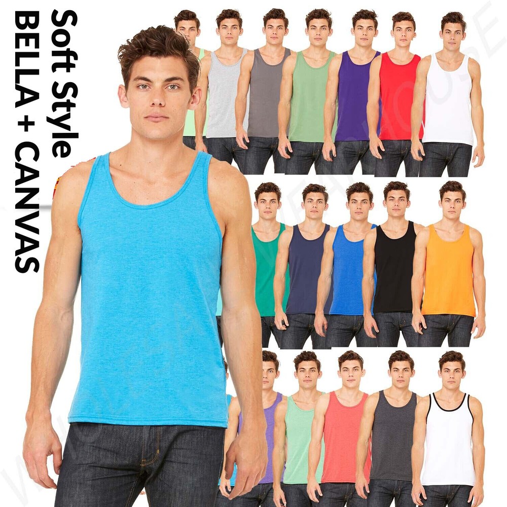 Bella Canvas Premium Unisex Triblend Jersey Sleeveless S-XL Tank Top R-3480
