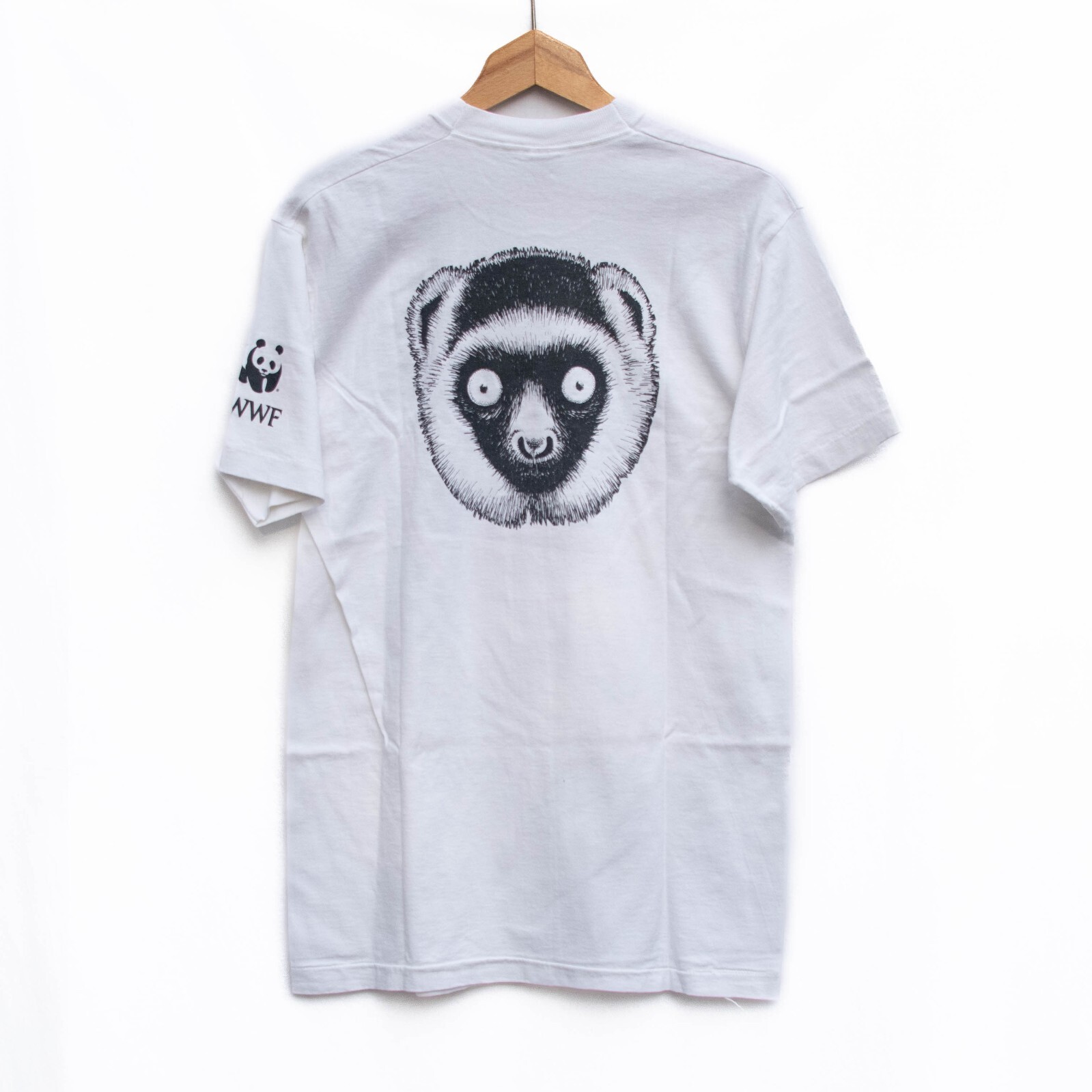 Vtg 1989 WWF Madagascar T-Shirt L Lemur Double Sided Single Stitch USA Made Rare gallery