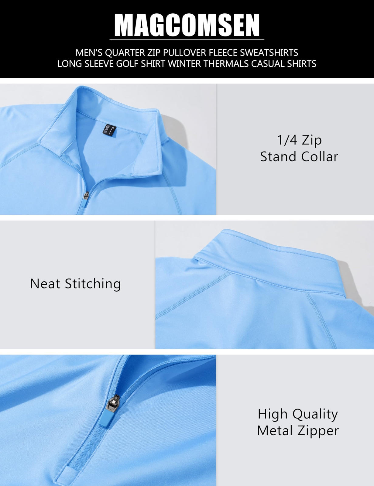 Mens UPF50+ Long Sleeve T-Shirts 1/4 Zip Up Quick Drying Sun Shirts Fishing Tops gallery
