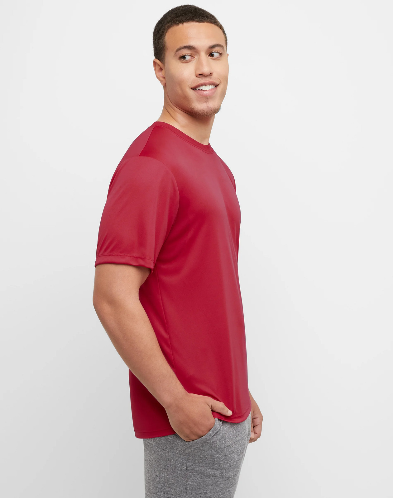 Hanes 2-Pack Cool Dri Men's T-Shirt Sport Performance Tee Comfort Ribbed Light gallery