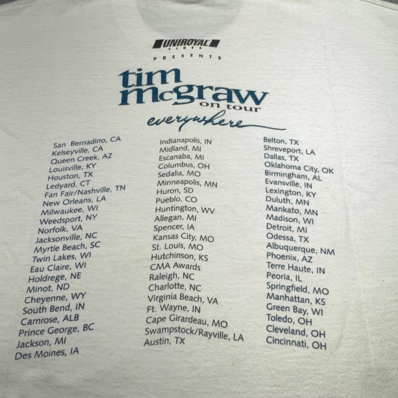 Vintage Tim McGraw Shirt Men Extra Large Road Dog Everywhere Tour 90s 97 Concert gallery