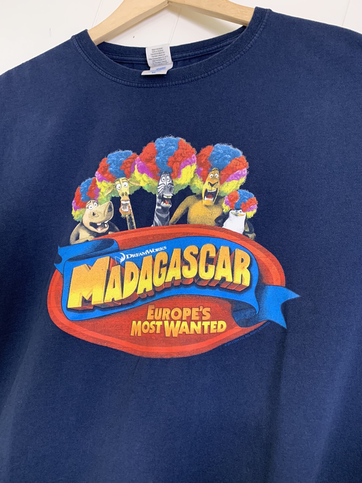 Madagascar Europes Most Wanted Promo Movie T-shirt Dreamworks Mens XL Blue gallery