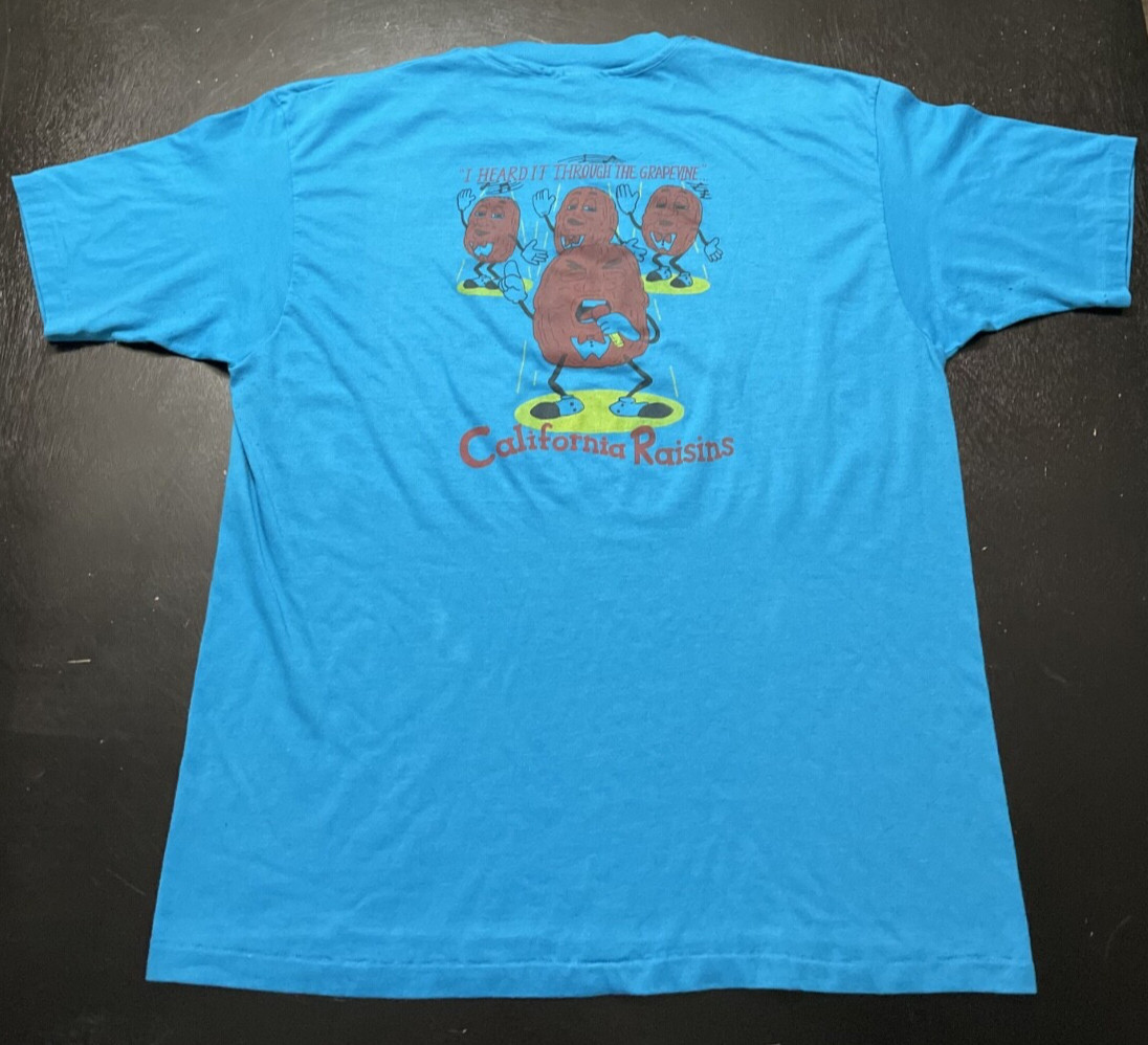 Vintage California Raisins 2-Sided T-Shirt, Blue/Turqouise, Size: XXL (Fits XL) gallery