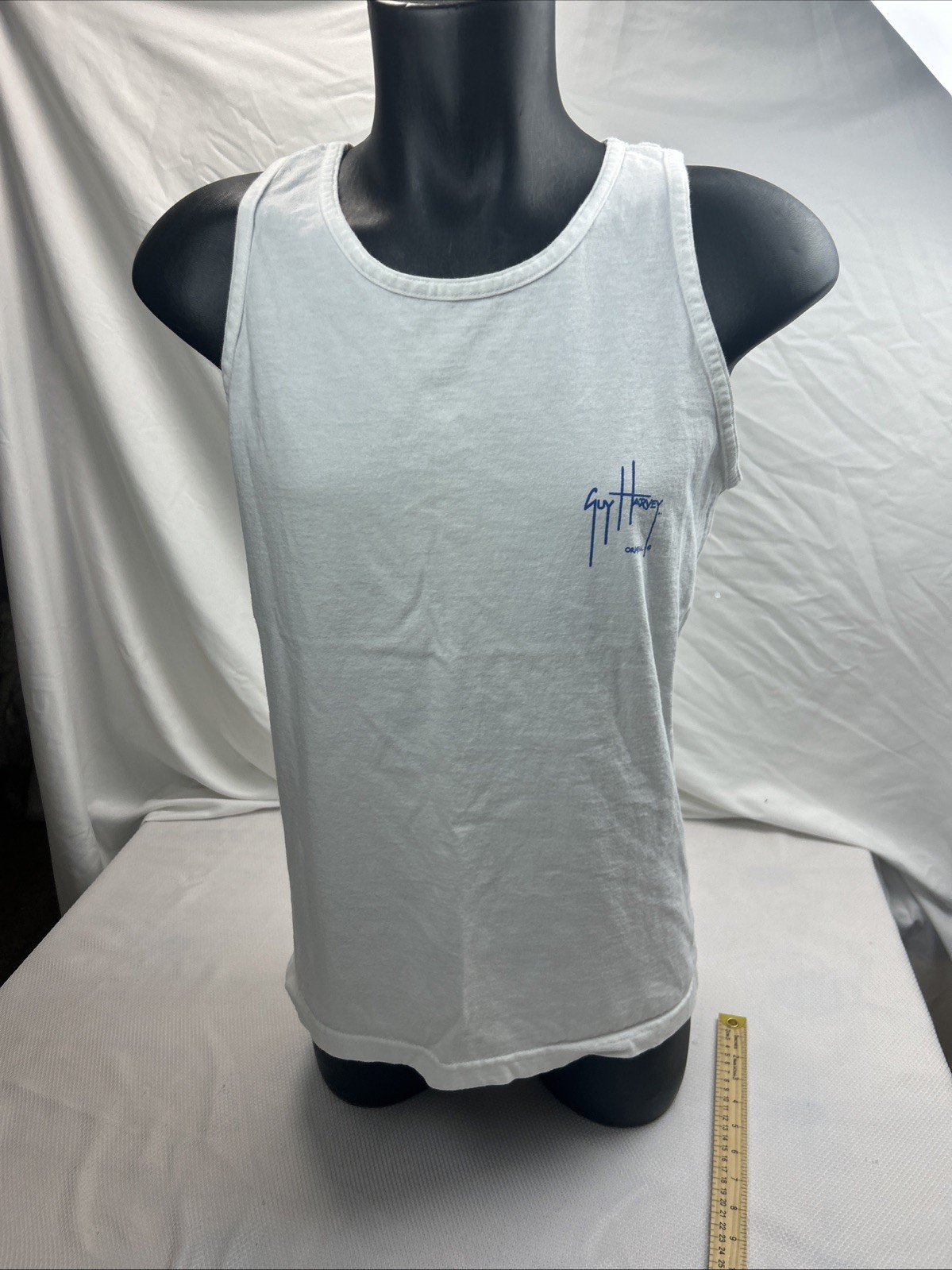 Guy Harvey Men's White Tank Top Size Medium Fishing Marlin 2008 Vintage gallery