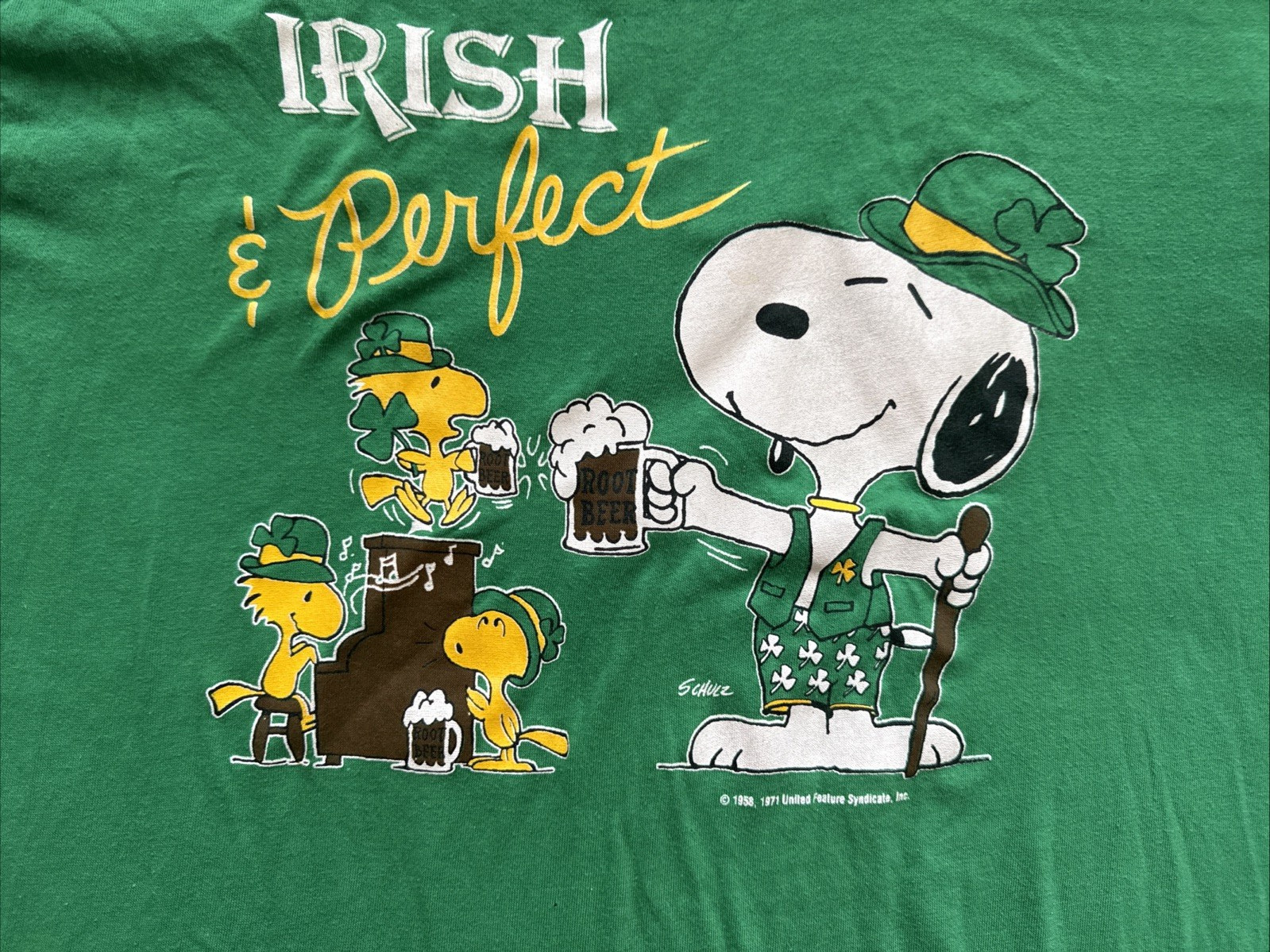 Vintage Artex Peanuts Snoopy Irish And Perfect Shirt Men's L Single Stitch gallery