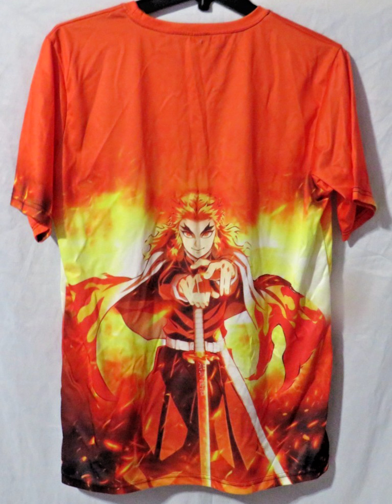 Kyojuro Rengoku T-Shirt Kimetsu no Yaiba Anime Demon Slayer 2-Sided Orange shirt gallery
