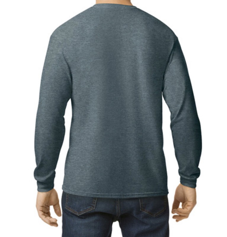 First Quality Dark Heather Gildan Heavy Cotton Adult Long Sleeve T-Shirt, Size M gallery