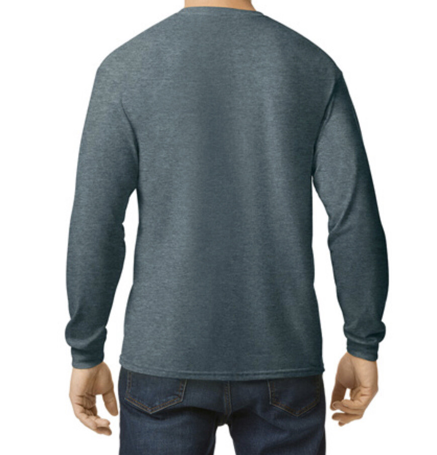 First Quality Dark Heather Gildan Heavy Cotton Adult Long Sleeve T-Shirt, Size M gallery