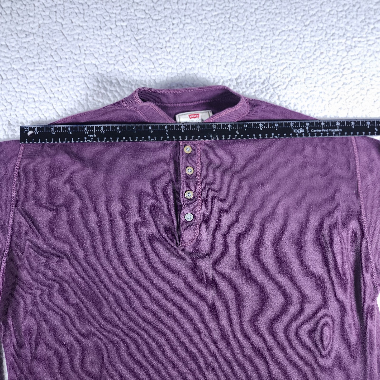 Levi's Authentic Jeanswear Mens Large Purple Thermal Henley Shirt Long Sleeve... gallery