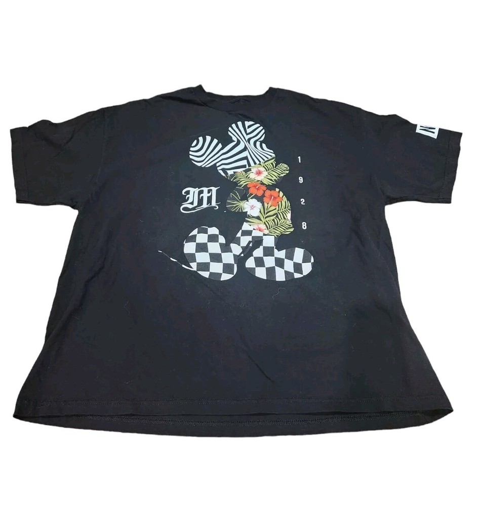 Disney X Neff Mickey Mouse Hawaiian Flowers T-Shirt Mens Size 2XL XXL