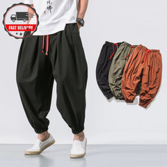 Fgkks Spring Men Loose Harem Pants Chinese Linen Overweight Sweatpants High Qual