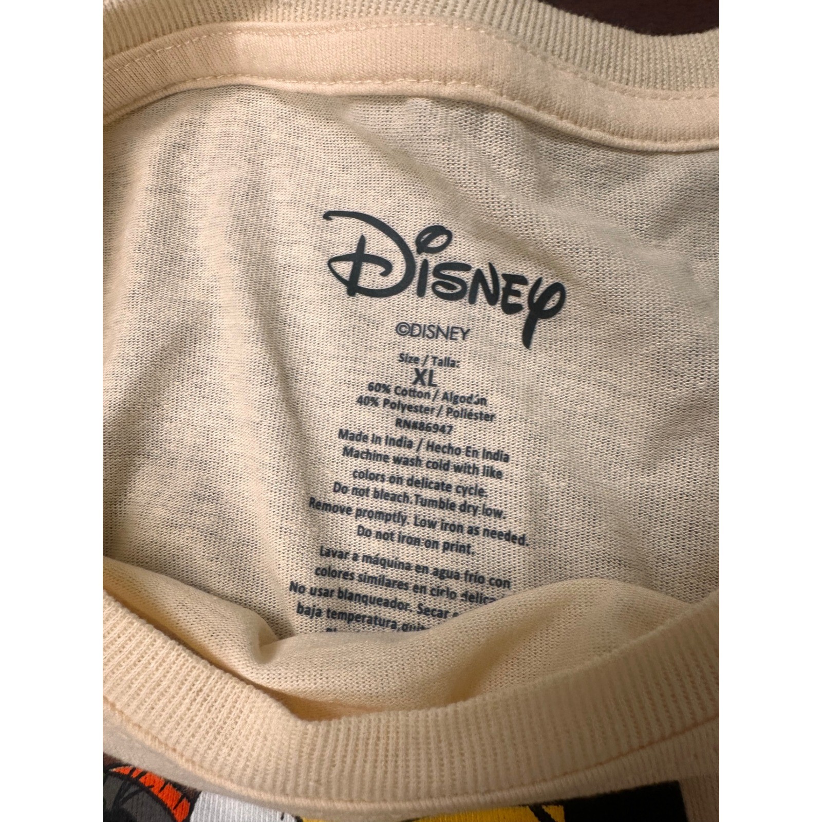 Disney Halloween Cream Graphic T-Shirt Size XL Mickey Mouse Donald Duck Goofy gallery