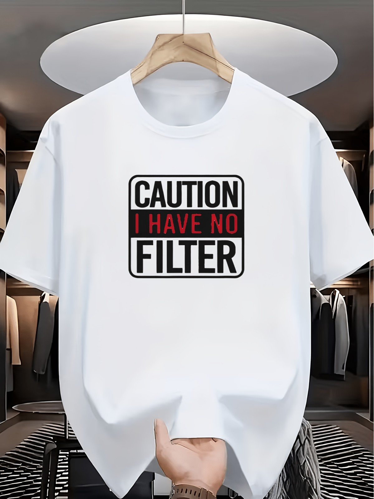 Funny Sarcastic "No Filter" Quote T-Shirt, Men Casual Mild Stretch Short Sleeve gallery