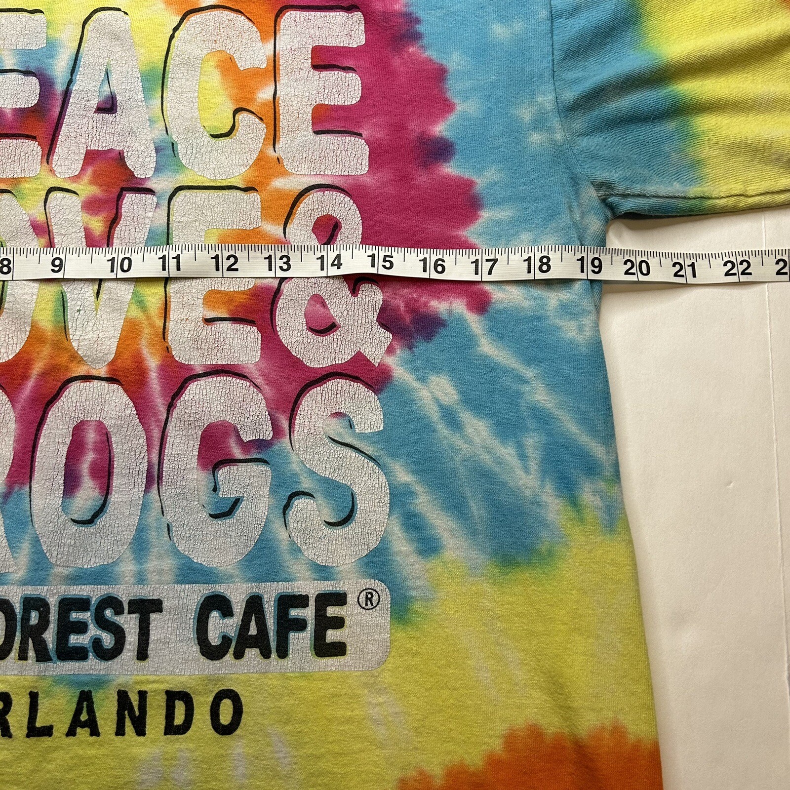 Peace Love & Frogs Rainforest Cafe Orlando Tie Dye T Shirt Adult Medium gallery