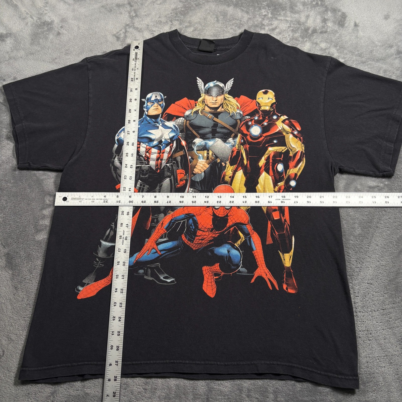 Vintage Mad Engine Marvel Comics Avengers T-Shirt Mens XL Black Graphic Print gallery