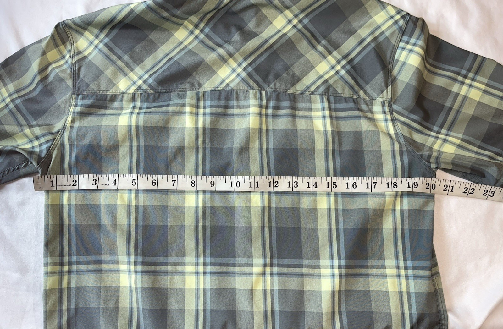 Simms Men's Green Plaid Nylon Blend Fishing Short Sleeve Shirt Size S gallery