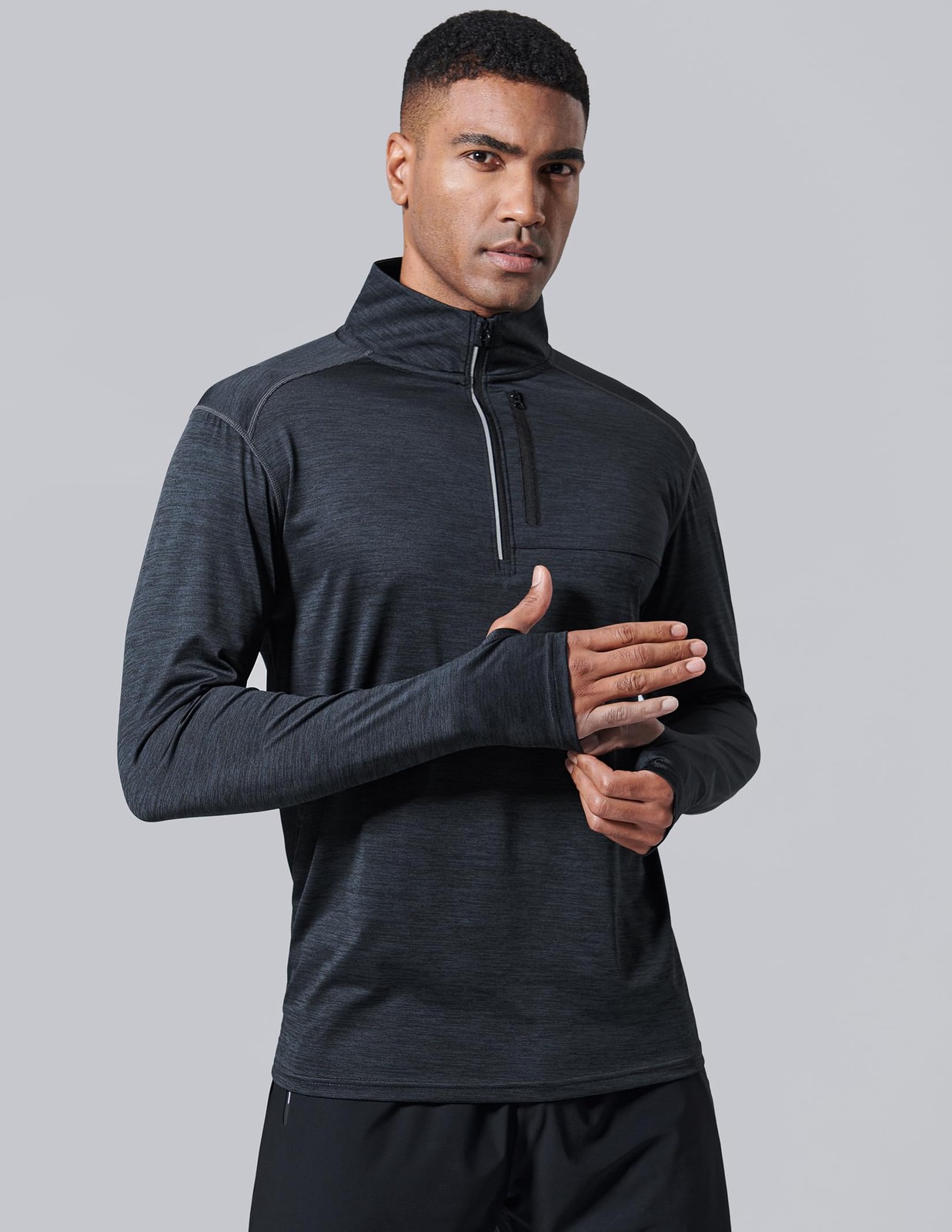 3-Pack Men’s Quarter-Zip Pullover – Lightweight Long Sleeve Athletic Jackets,... gallery