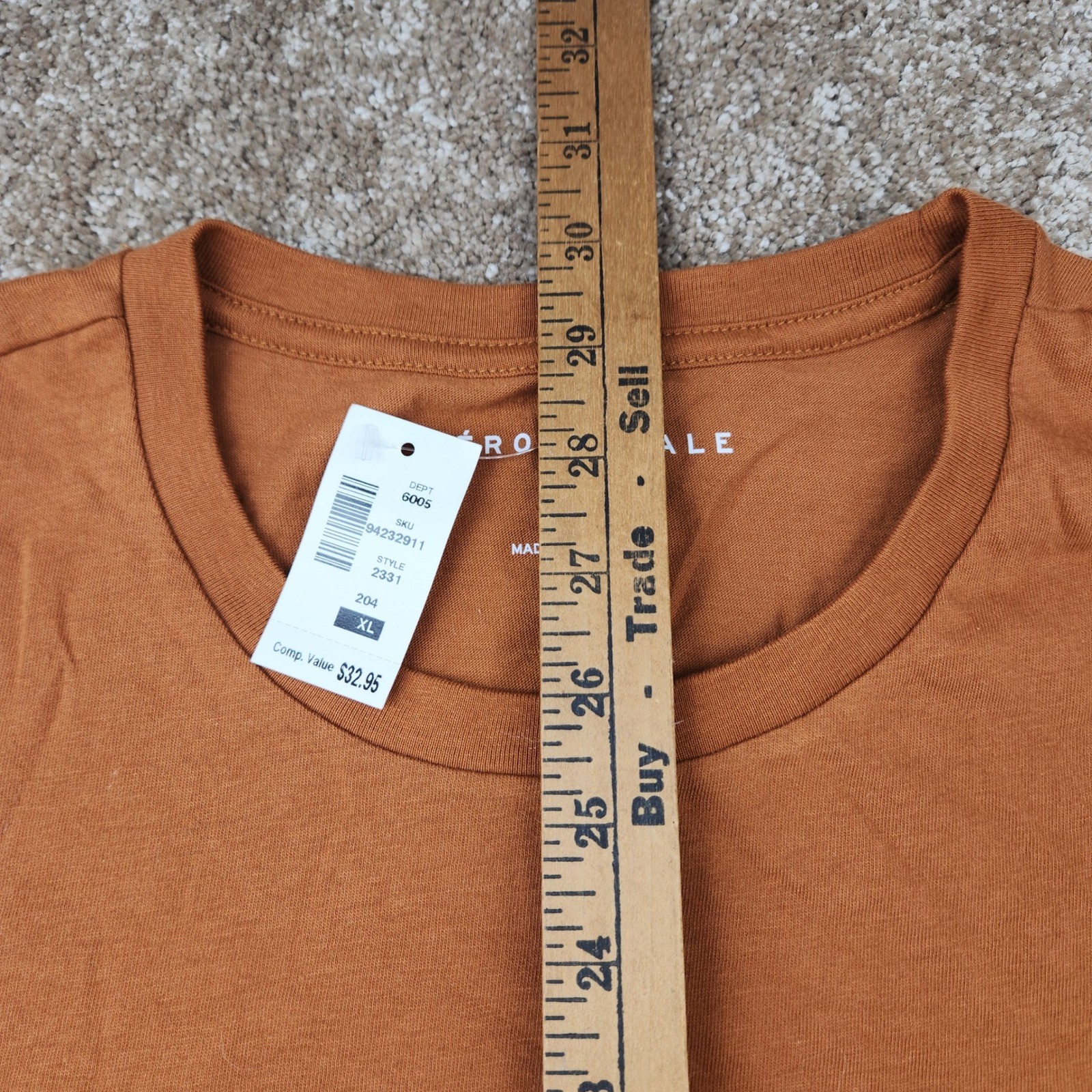 Aeropostale Mens XL Burnt Orange Aero New York City Graphic T-Shirt NWT 2331 gallery