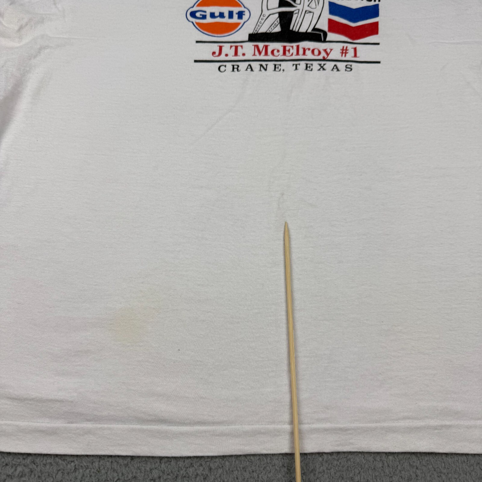 Vintage Texas Oil Shirt Adult 3XL White Gulf Chevron JT McElroy Crane TX gallery