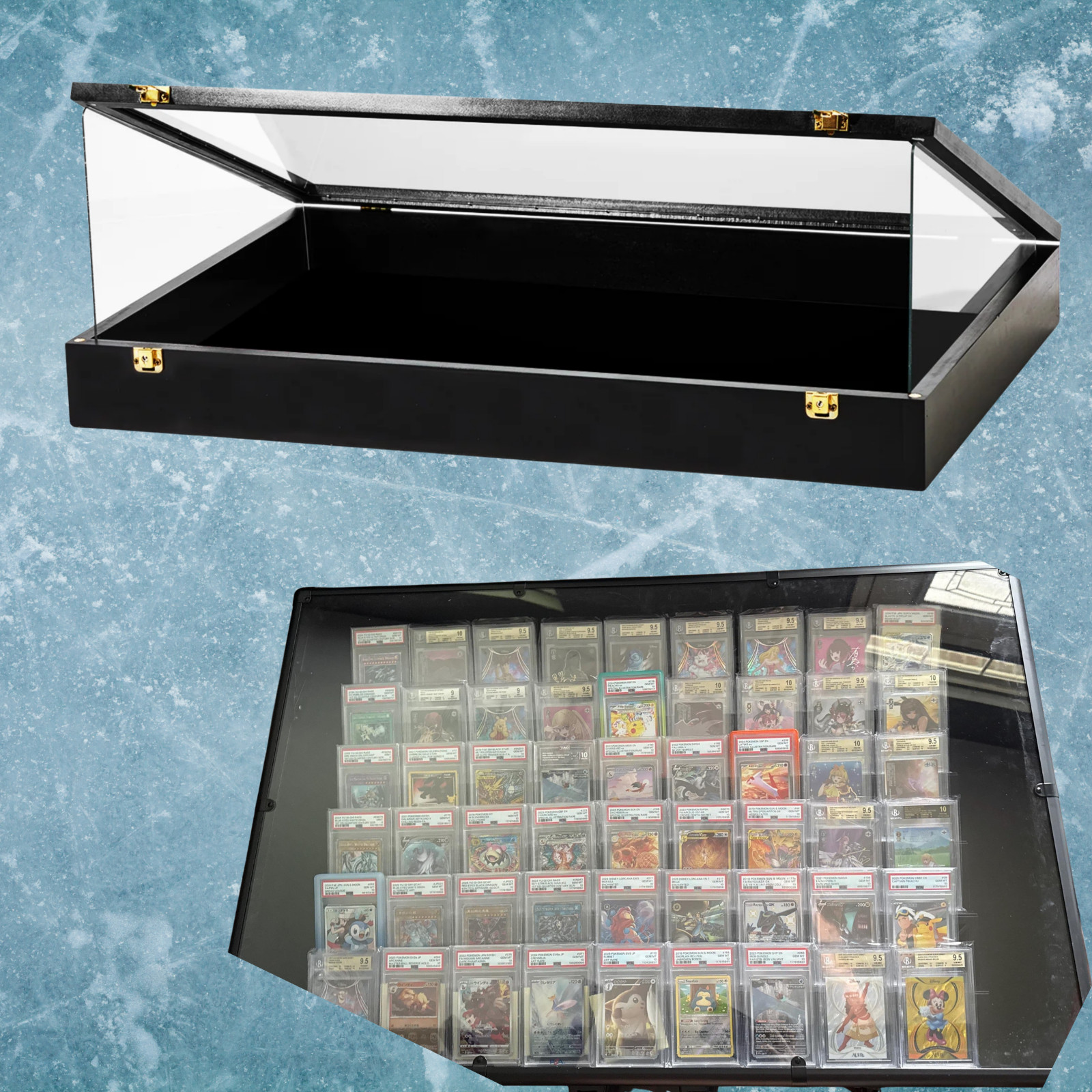 Display Case Card Riser Stands – WHITE – Perfect for 24×36 Cases- 33 Risers!