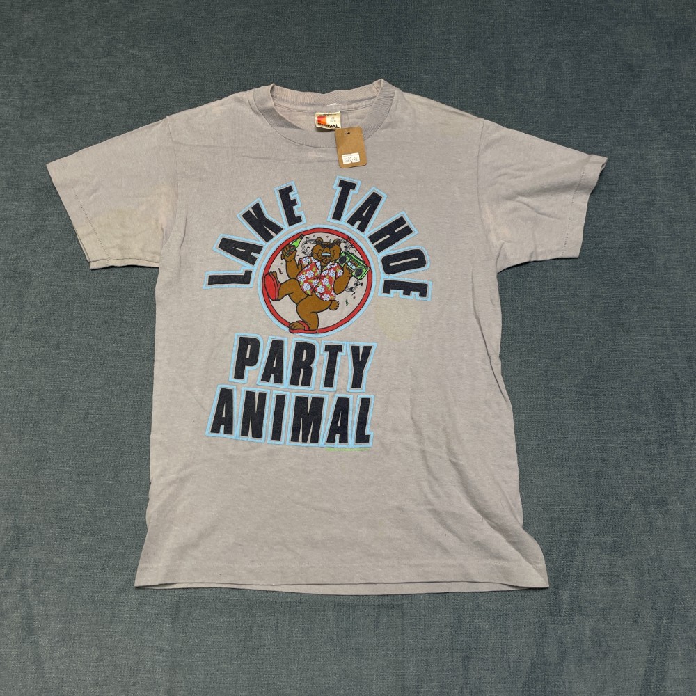 VTG Signal Lake Tahoe Party Animal T Shirt Mens S 34-36 Gray Graphic Made in USA gallery