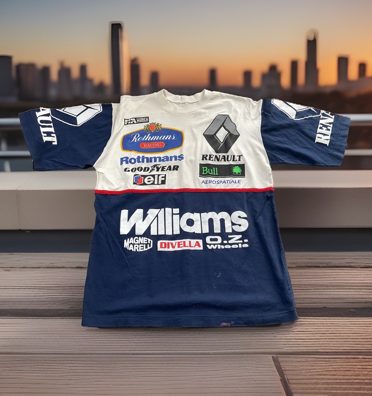 VTG Formula 1 Racing Rothmans Williams Renault Team T Shirt Goodyear RARE 90s