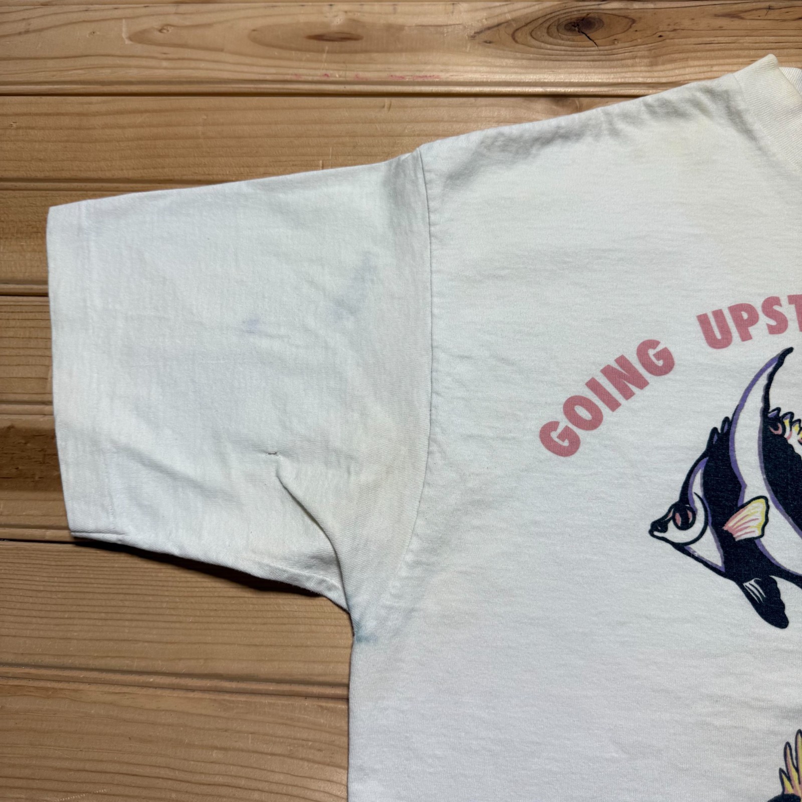 Vintage 90s Fish Pun Animals Ocean Sea Life Single Stitch Graphic T-Shirt Large gallery