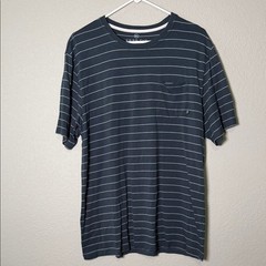 Free Fly Men’s XL Bamboo Performance Pocket T-Shirt Blue White Stripes