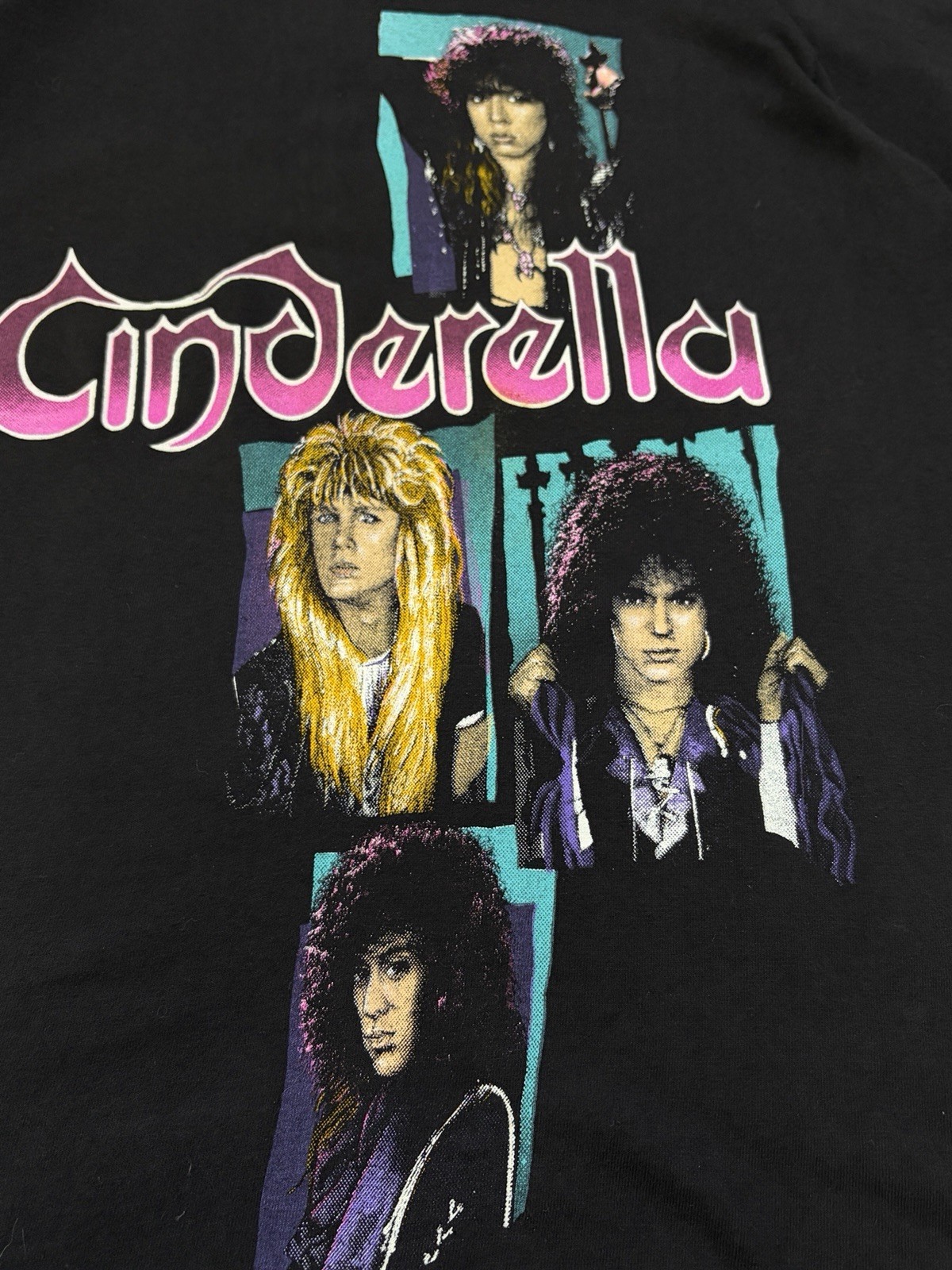 Vintage Cinderella Band Shakes Europe Tour T Shirt Medium Glam Rock Hering RARE gallery