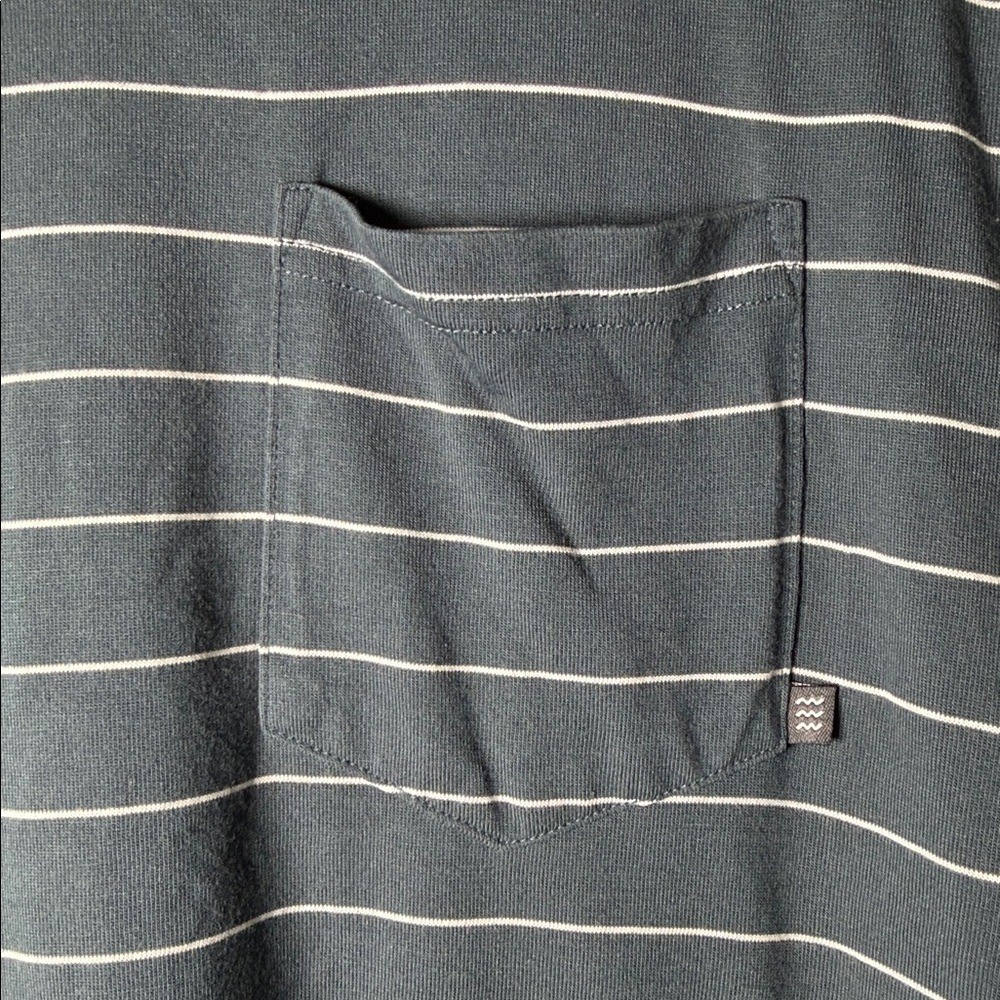 Free Fly Men's XL Bamboo Performance Pocket T-Shirt Blue White Stripes gallery