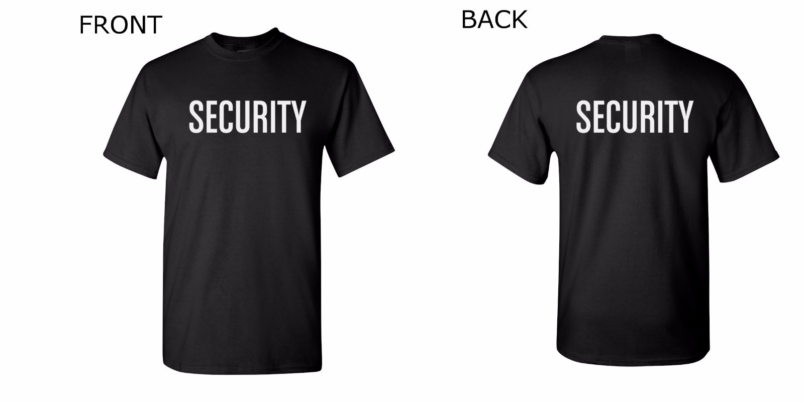 SECURITY T-Shirt Size S-3XL Front Back Event Staff Party Uniform Bounce Guard gallery