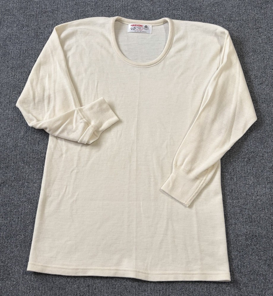 Hasyün Woolmark Blend Cream Long Sleeve Thermal XL 54/56 Soft Lightweight