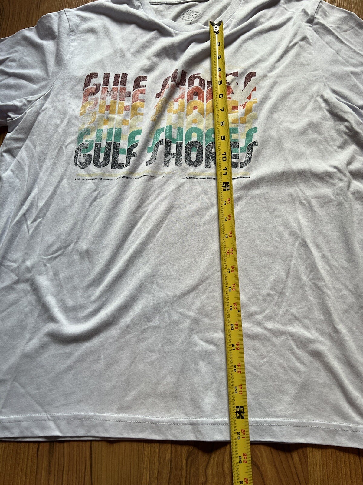 Mens St. Johns Bay Gulf Shores White Tee T-Shirt Rainbow Size L gallery