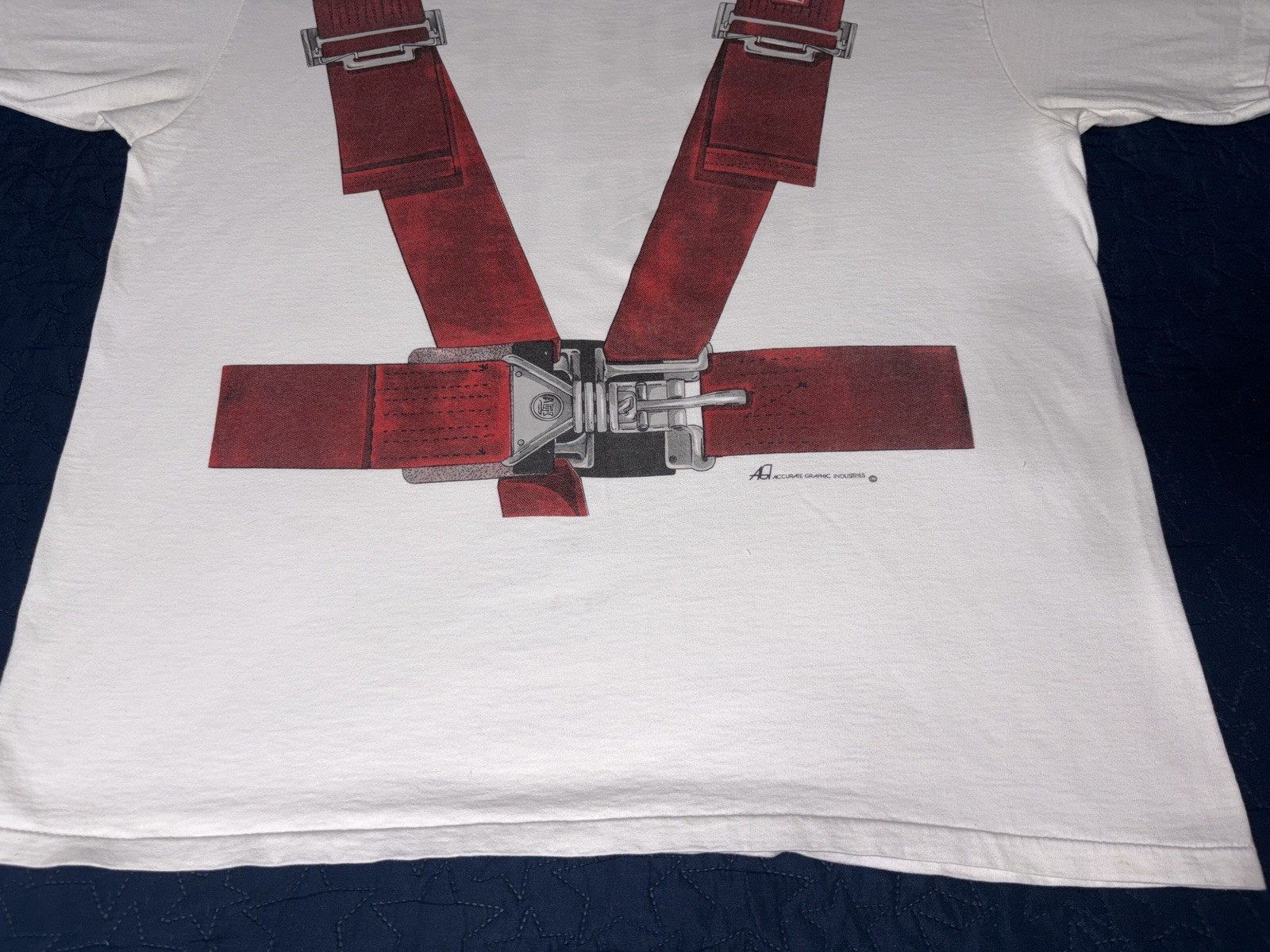 Rare VTG Accurate Graphic Industries Strap In Shut Up and Hang On TShirt 90s 2XL gallery