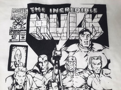 VINTAGE Incredible Hulk #417 Comic Book Cover T-Shirt 5XL NEW White B&W
