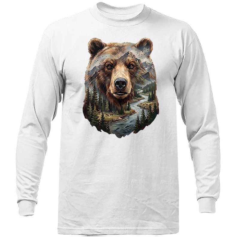 Wild Bear in Nature Wilderness Hunting Wildlife Long Sleeve T-Shirt