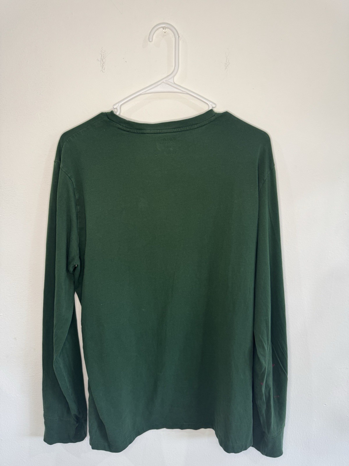 Polo Ralph Lauren Green Blue Pony Men’s Long Sleeve T Shirt Layer Size M 1defect gallery