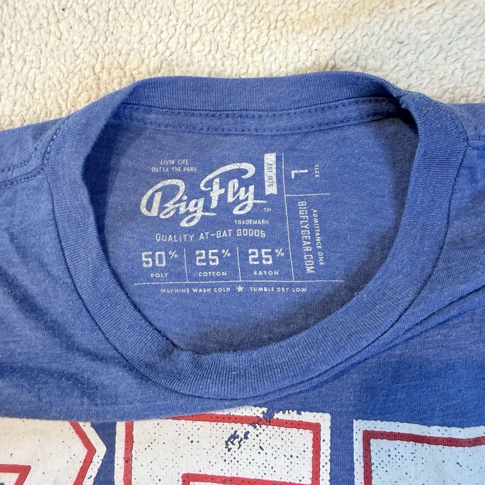 Big Fly Men's Blue 755 Graphic Logo Crew Neck Short Sleeve T-Shirt Size L gallery