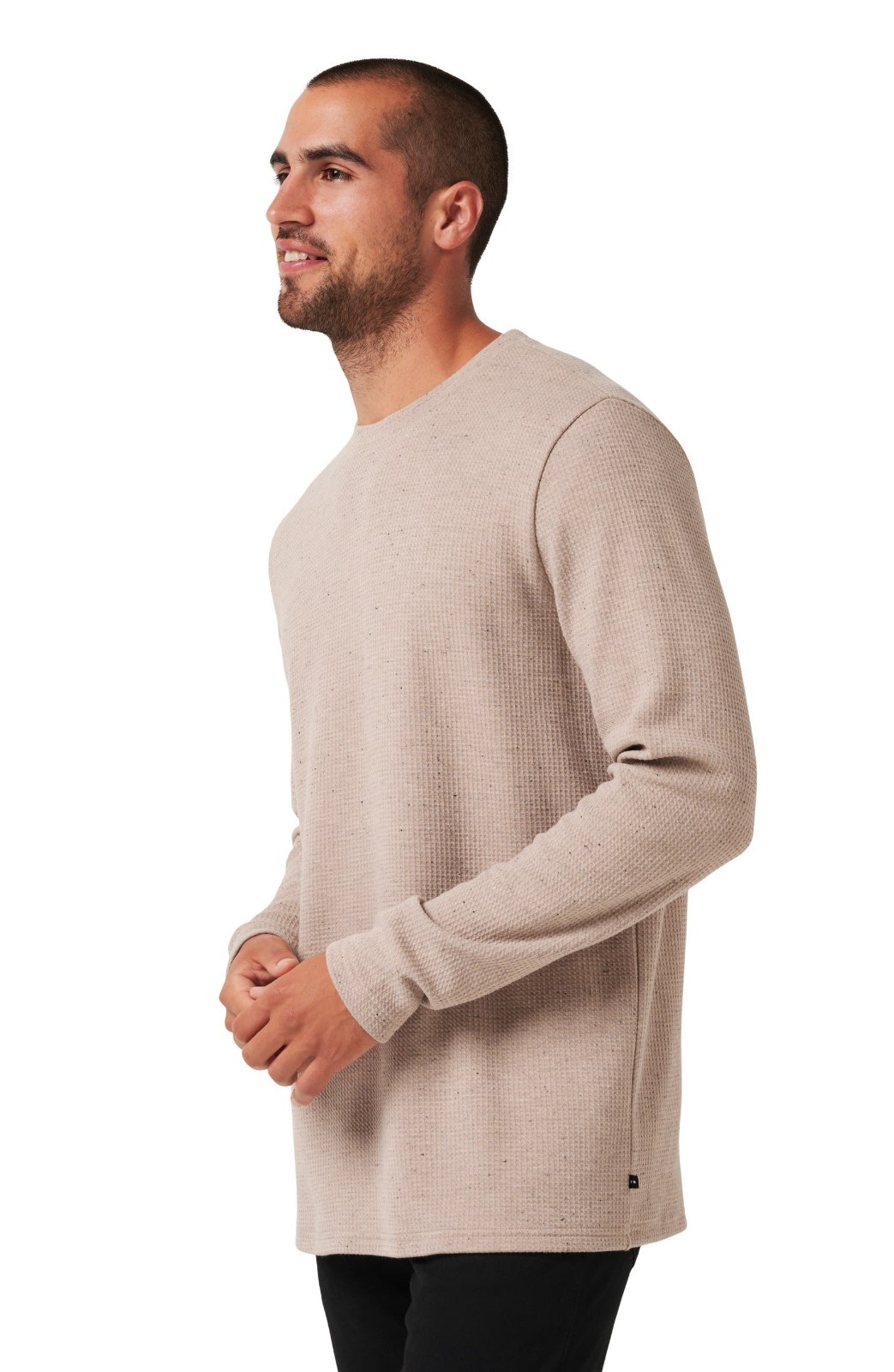 $140 Travis Mathew Men's Cloud Waffle Crew Shirt - Oxford Tan - Small - New Tag gallery
